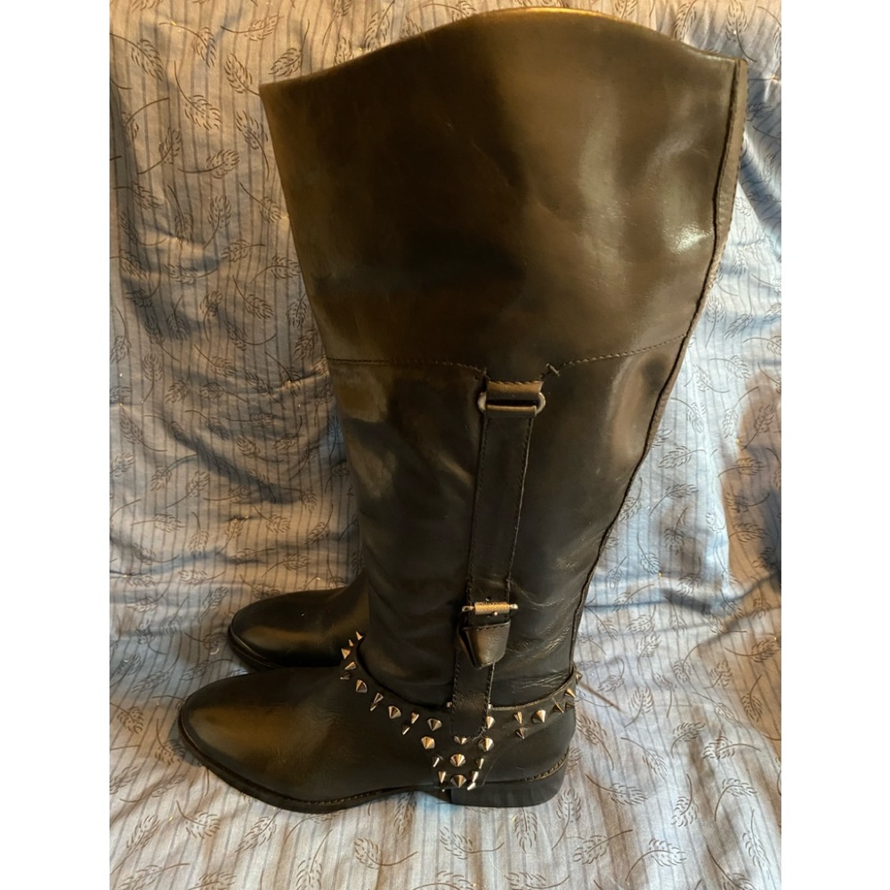 Sam Edelman park tall leather spiked harness riding boots 10